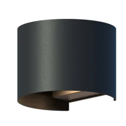 Calex LED-ulkoseinälamppu, soikea, ylös/alas, korkeus 10 cm, musta