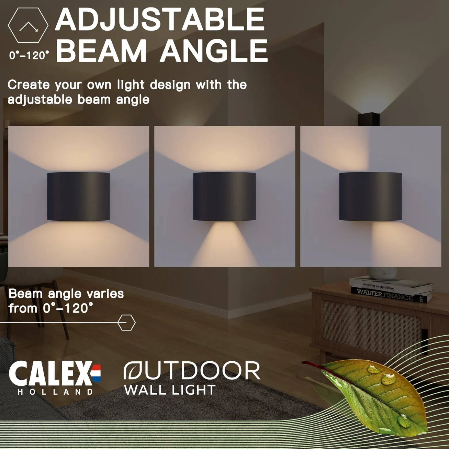 Calex LED-ulkoseinälamppu, soikea, ylös/alas, korkeus 10 cm, musta