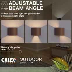 Calex LED-ulkoseinälamppu, soikea, ylös/alas, korkeus 10 cm, ruosteenruskea