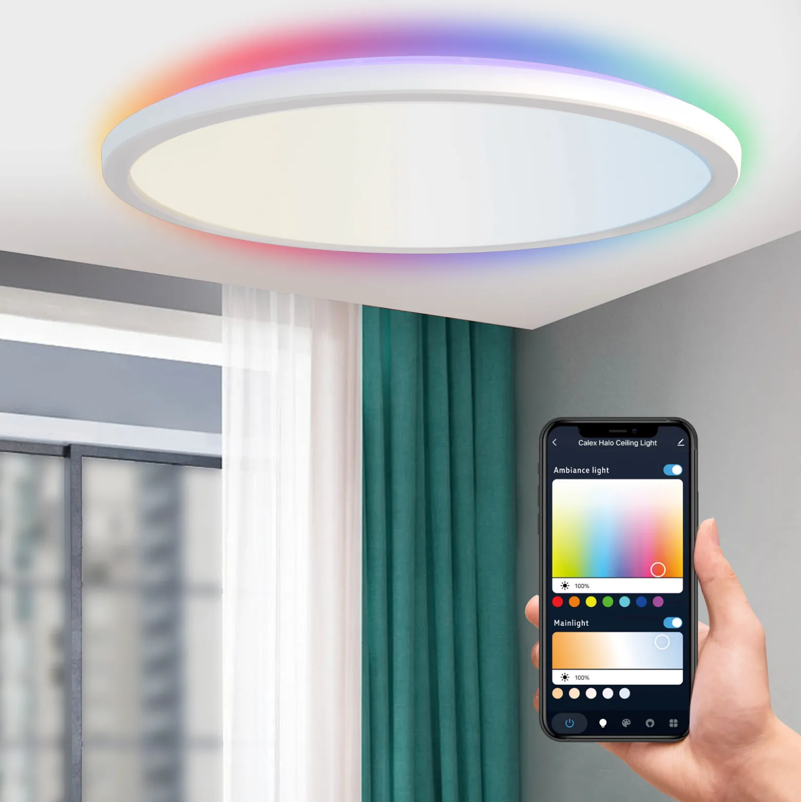 Calex Smart Halo LED-kattovalaisin, Ø 40 cm