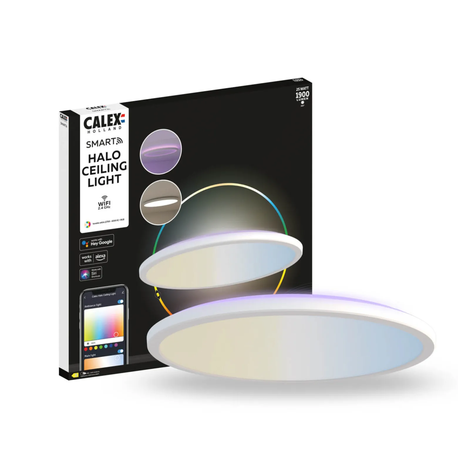 Calex Smart Halo LED-kattovalaisin, Ø 40 cm