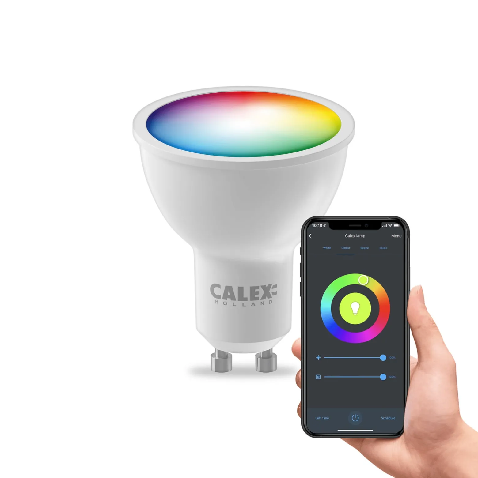 Calex Smart LED-heijastin GU10 4.9W CCT RGB CCT RGB