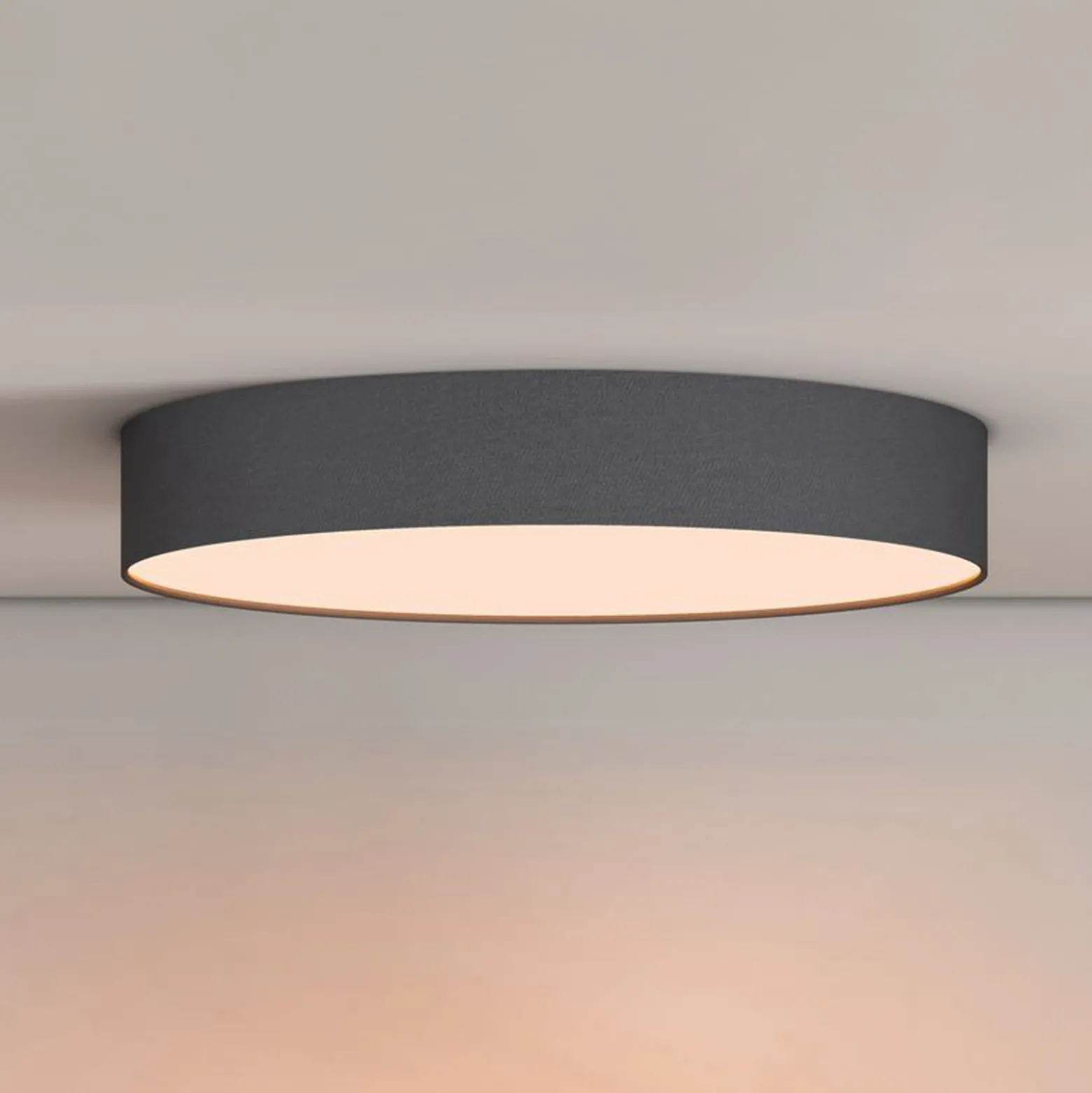 Calex Smart LED-kattovalaisin Fabric, Ø 30 cm, RGBW, himmennettävä