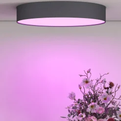 Calex Smart LED-kattovalaisin Fabric, Ø 30 cm, RGBW, himmennettävä