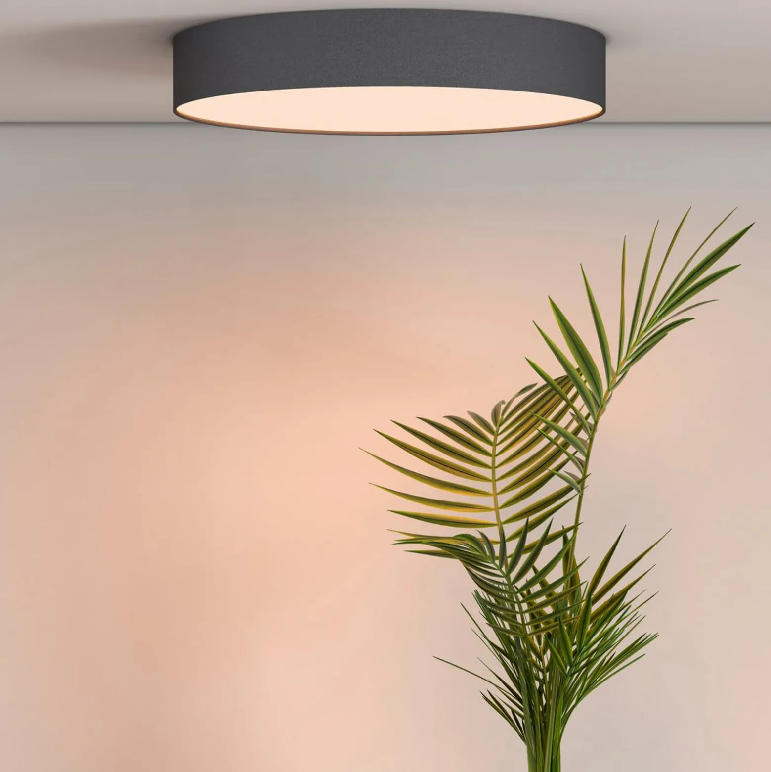 Calex Smart LED-kattovalaisin Fabric, Ø 30 cm, RGBW, himmennettävä