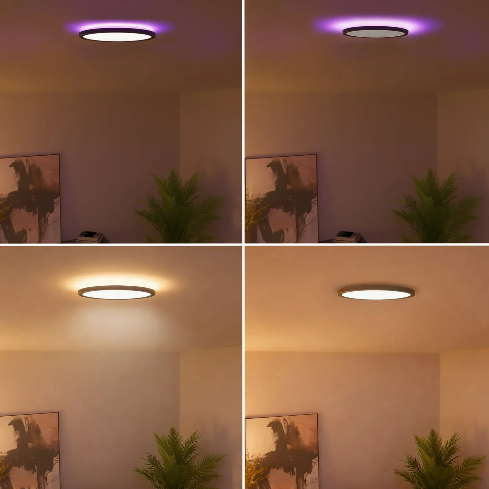 Calex Smart LED-kattovalaisin HALO Ø 30 cm musta IP54 RGB CCT