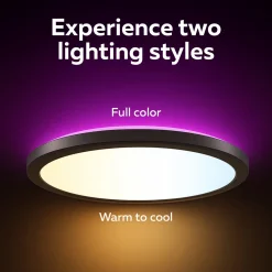 Calex Smart LED-kattovalaisin HALO Ø 30 cm musta IP54 RGB CCT