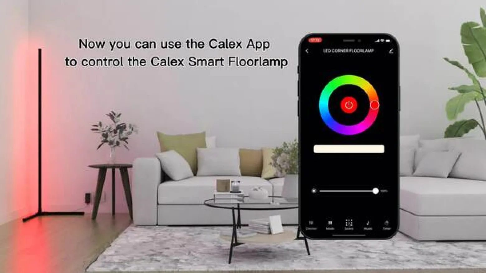 Calex Smart LED-lattiavalaisin kaukosäätimellä RGBW