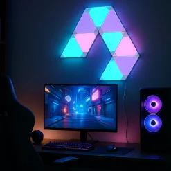 Calex Smart LED-seinävalaisin TRIANGLES, 9-osainen, RGBW, himmennettävä