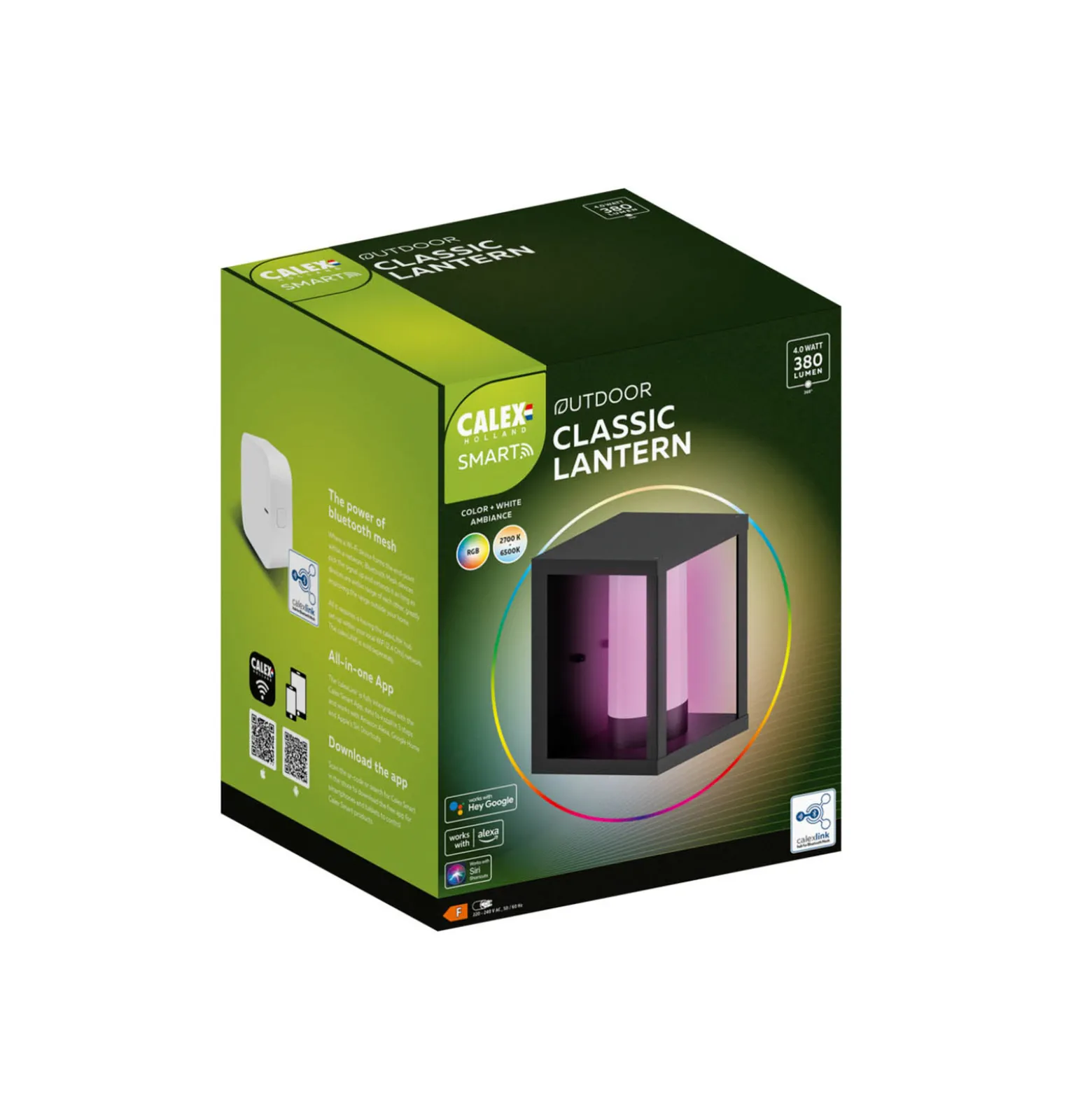 Calex Smart Outdoor Lantern seinävalo, CCT, RGB