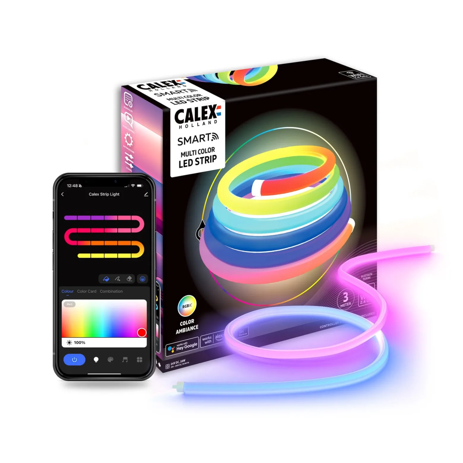 Calex Smart Outdoor LED-valoputki Neon 360 Tube, pituus 3 m