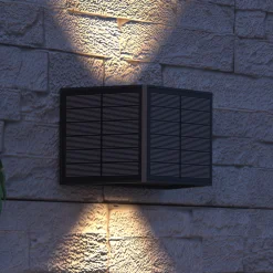 Calex Solar LED-ulkoseinävalaisin Caserta, ylös/alas, musta