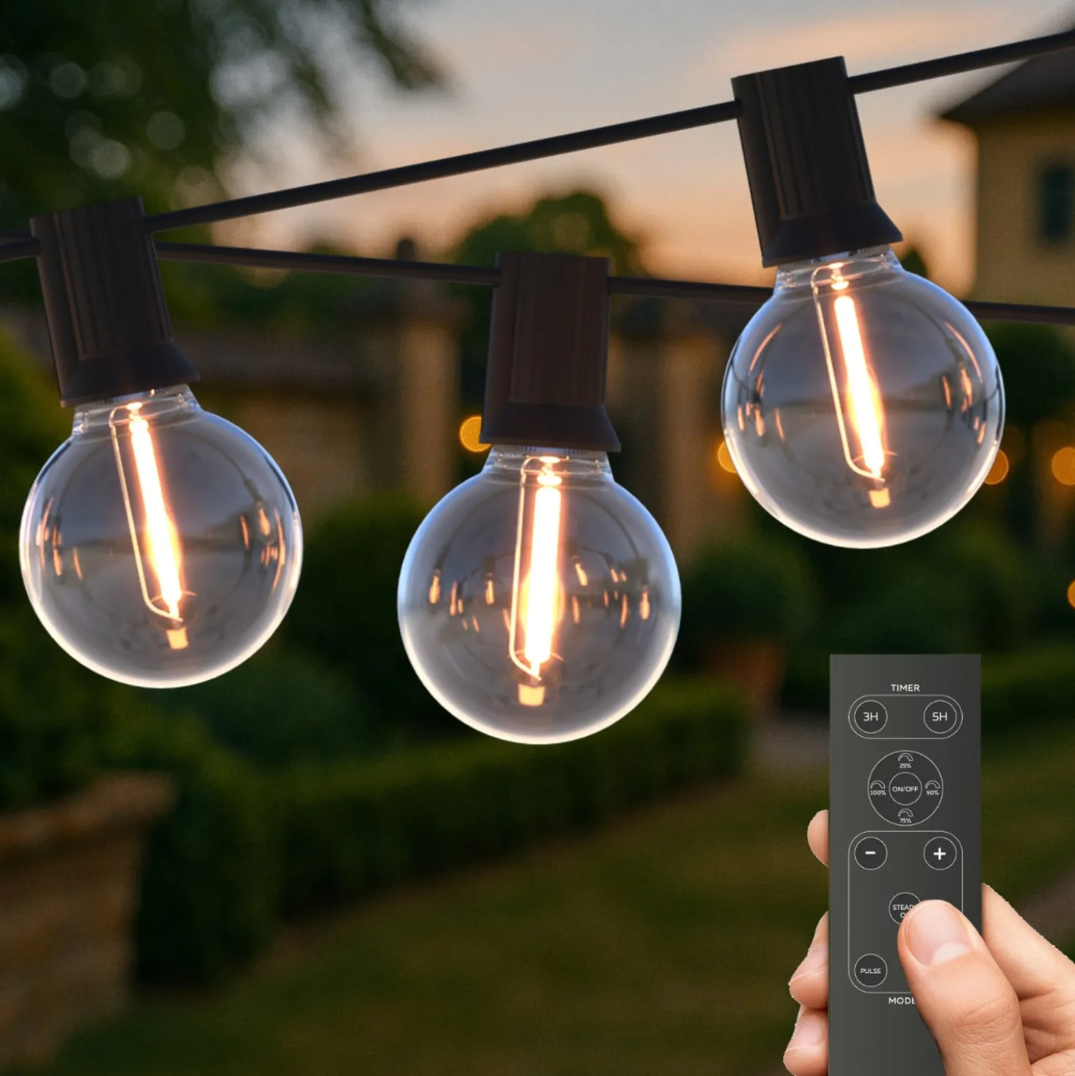 Calex Solar LED-valoketju Vista, pituus 10 metriä, IP44