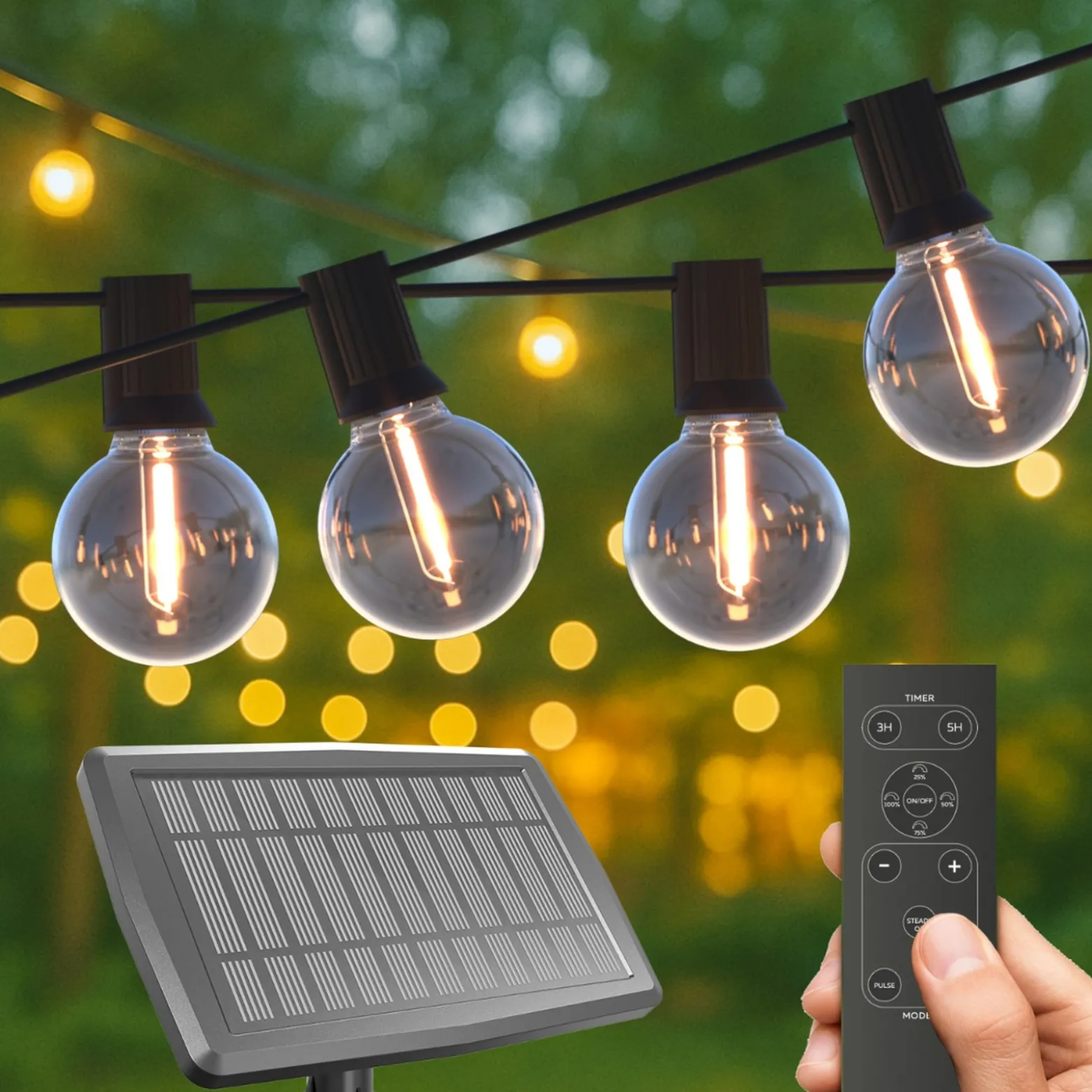 Calex Solar LED-valoketju Vista, pituus 10 metriä, IP44