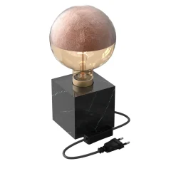 Calex Square Marble pöytävalaisin, musta