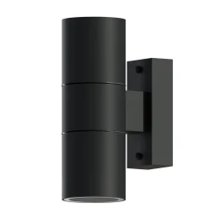 Calex ulkoseinälamppu GU10 ruostumaton teräs, ylös/alas, 17 cm, musta