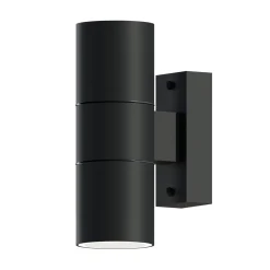 Calex ulkoseinälamppu GU10 ruostumaton teräs, ylös/alas, 17 cm, musta