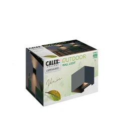Calex ulkoseinävalaisin Suorakulmio ylös/alas, korkeus 10cm, musta