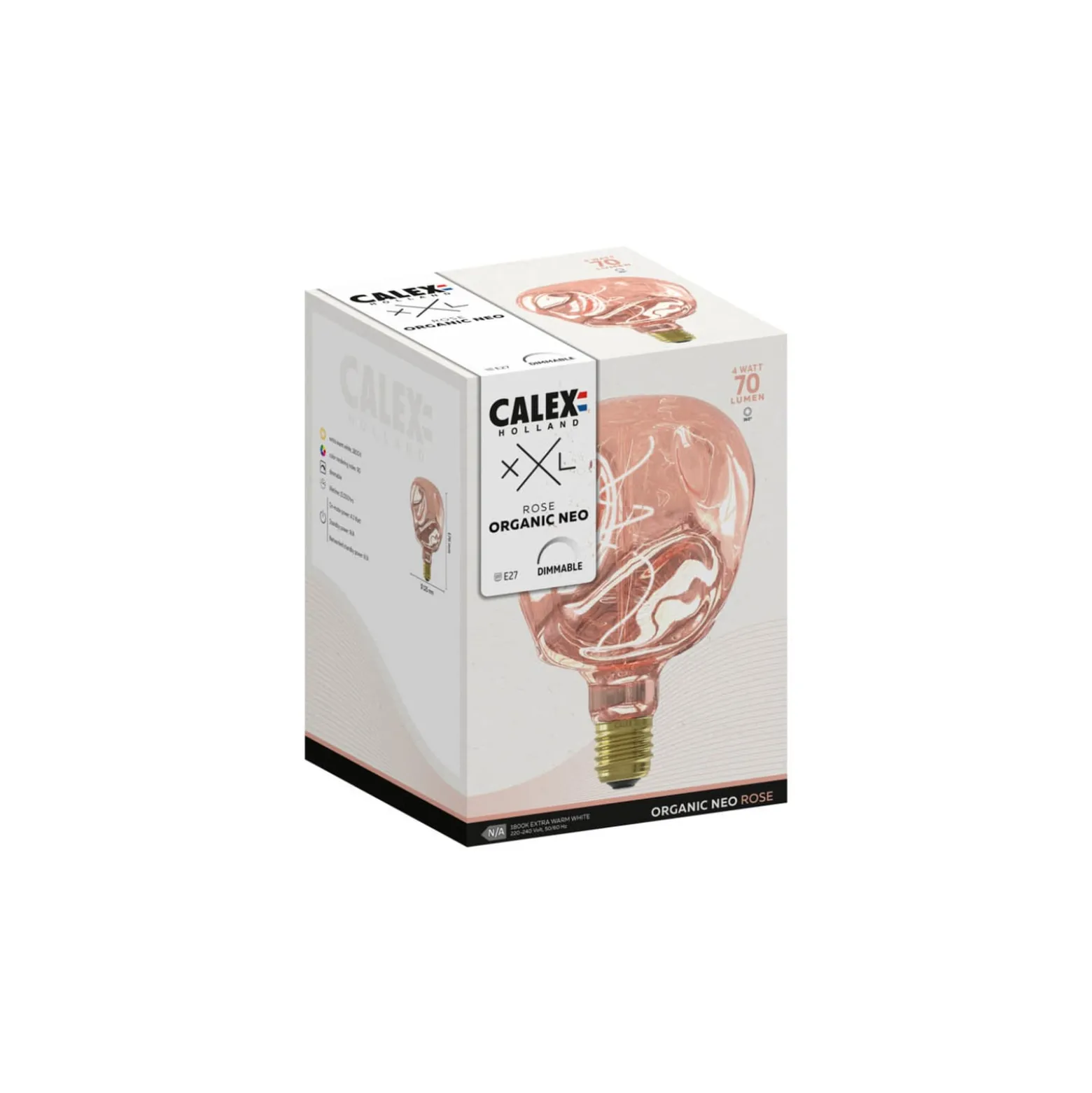 Calex XXL Organic Neo LED E27 4W G125 him. roosa