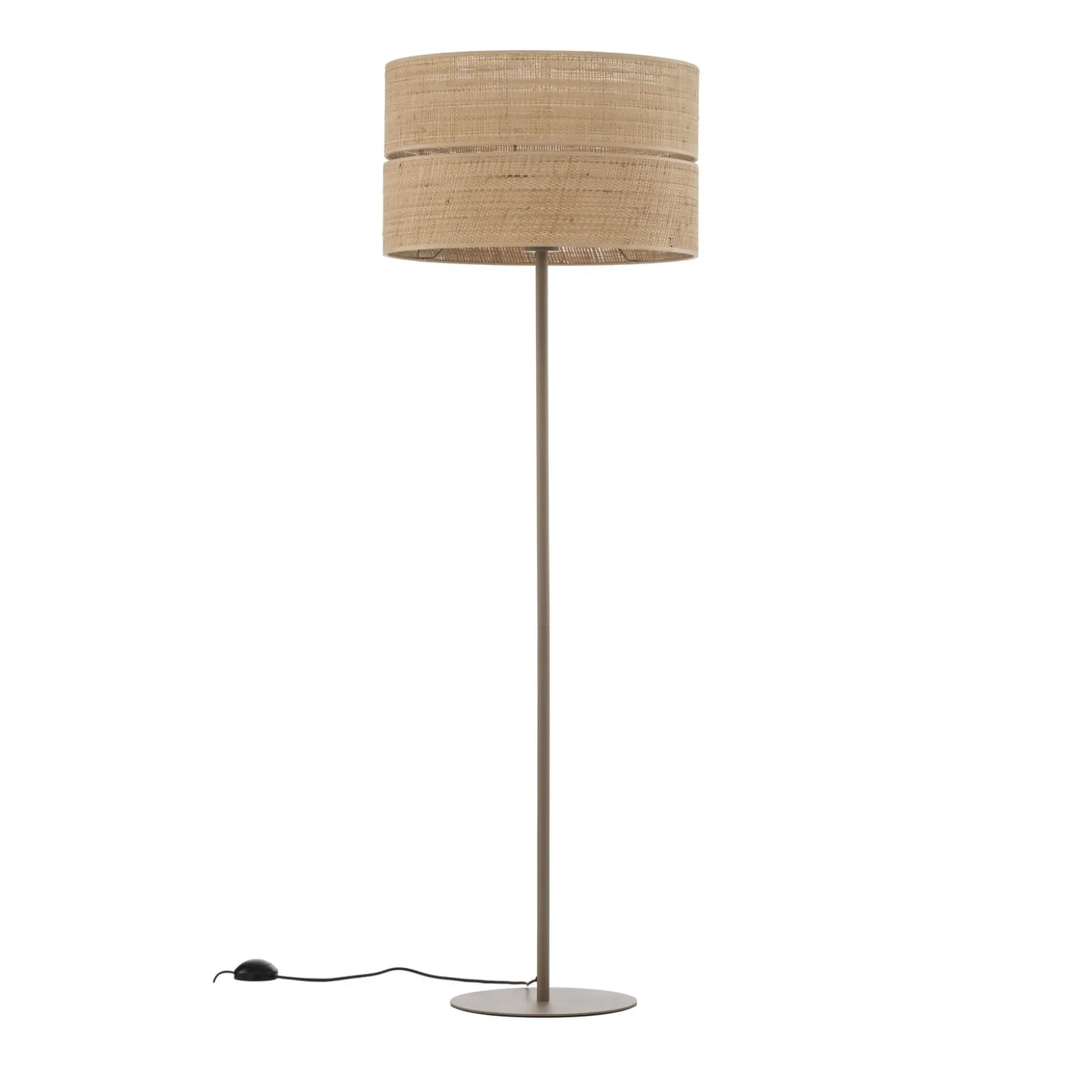 Calma-lattiavalaisin, beige, rami, korkeus 159 cm, E27
