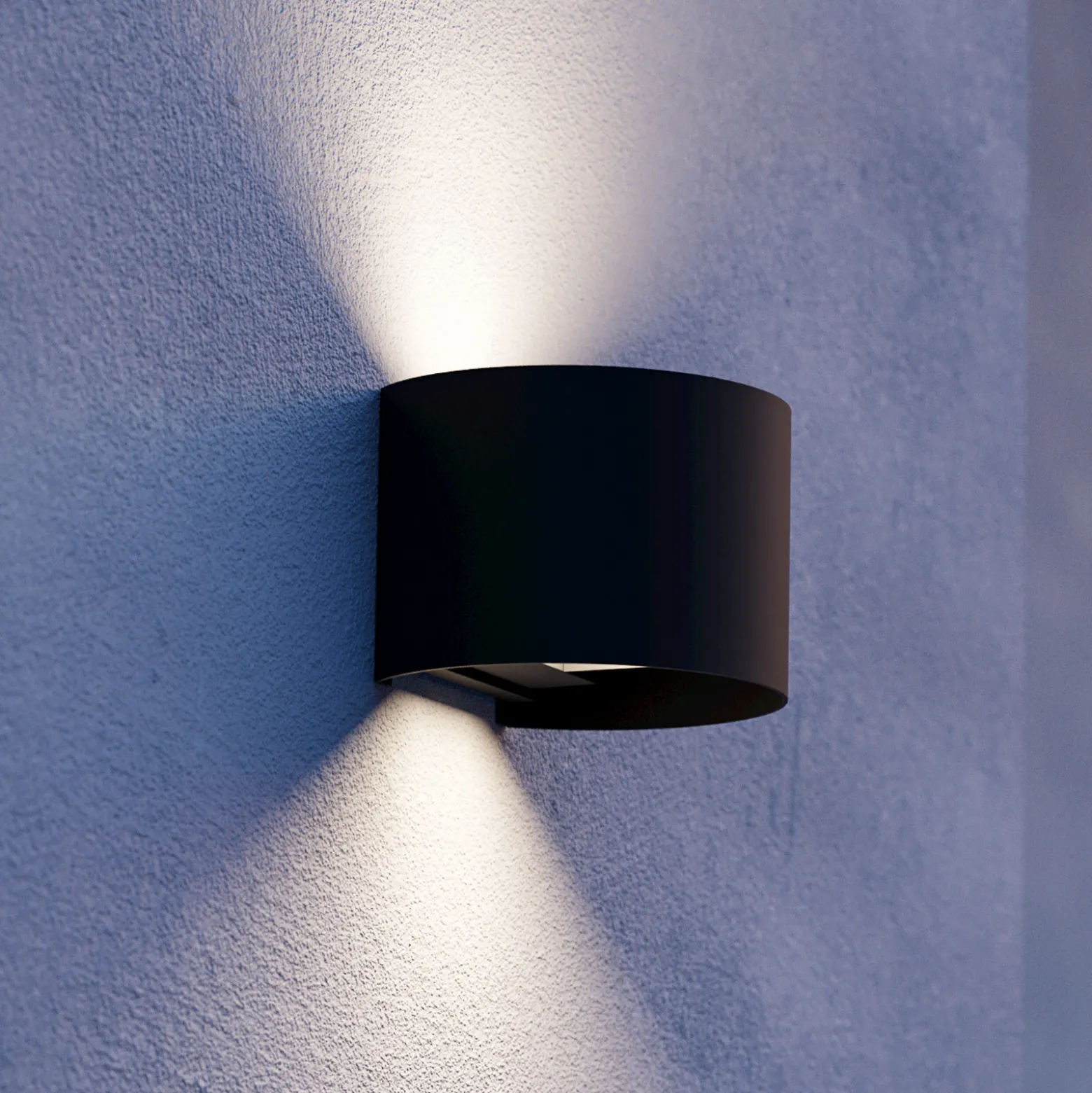 Calpino 3 -LED-ulkoseinälamppu, musta, leveys 14 cm, 2-lamppuinen