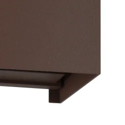 Calpino 3 -LED-ulkoseinälamppu, ruosteenvärinen, leveys 10 cm, 2-lamppuinen