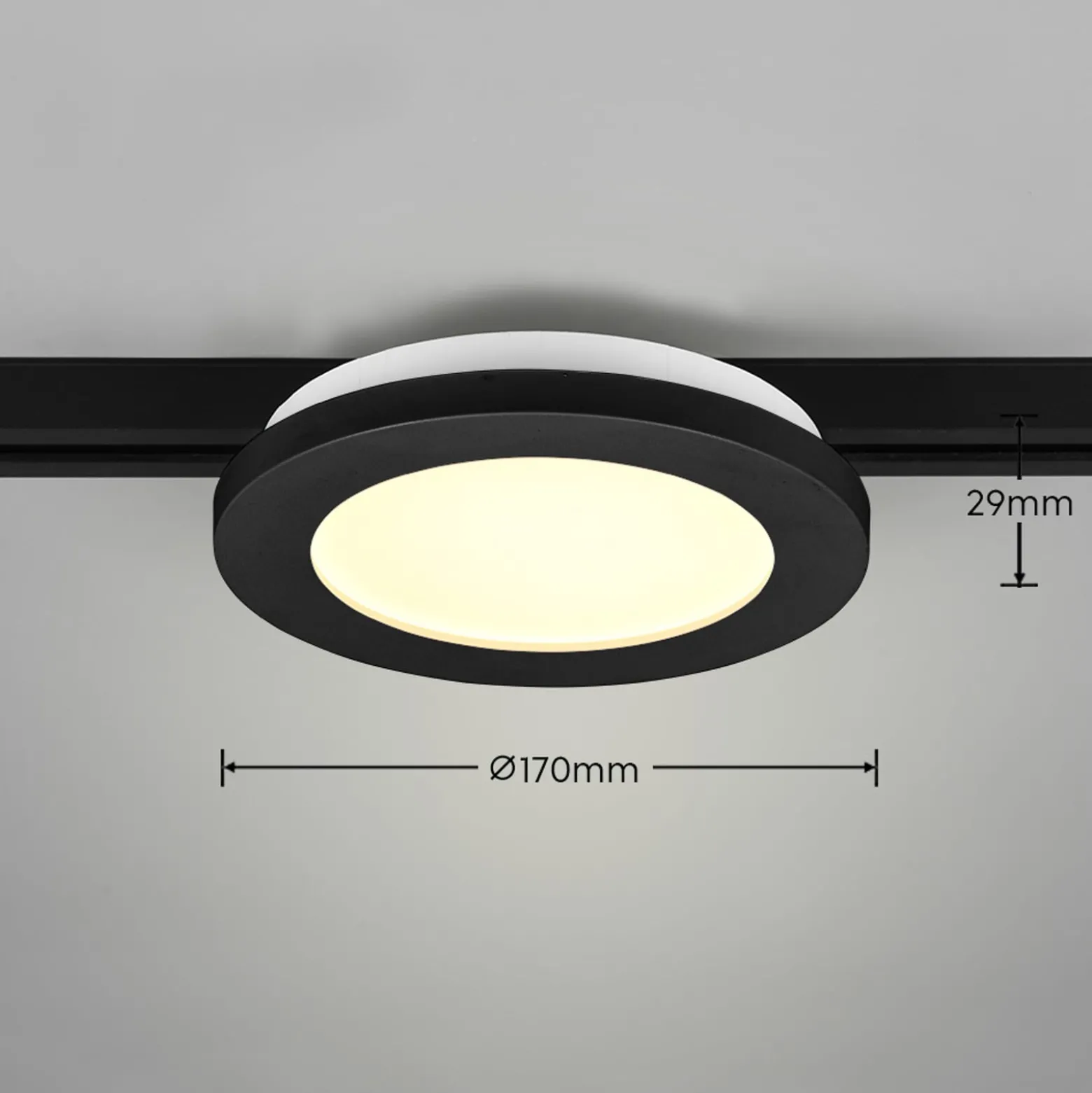 Camillus LED-kiskovalaisin DUOlineen, musta, Ø 17 cm