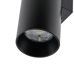 CAN seinävalaisin, musta, 2-lamppuinen, korkeus 22 cm, metalli, GU10
