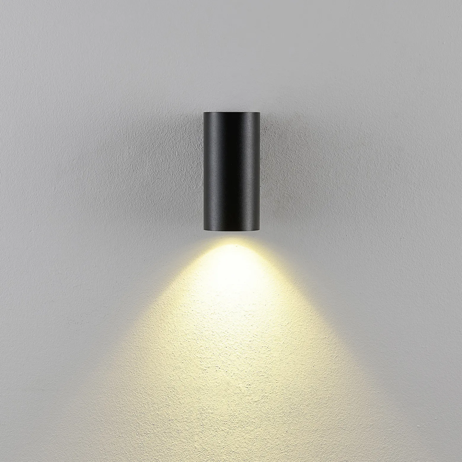 CAN seinävalaisin, musta, 1-lamppuinen, korkeus 13 cm, metalli, GU10