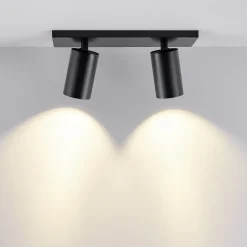 CAN TILT kattospotti, musta, 31 x 9 cm, 2-lamppuinen, metalli GU10