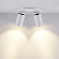 CAN TILT kattospotti, valkoinen, Ø 20 cm, 2-lamppuinen, metalli, GU10