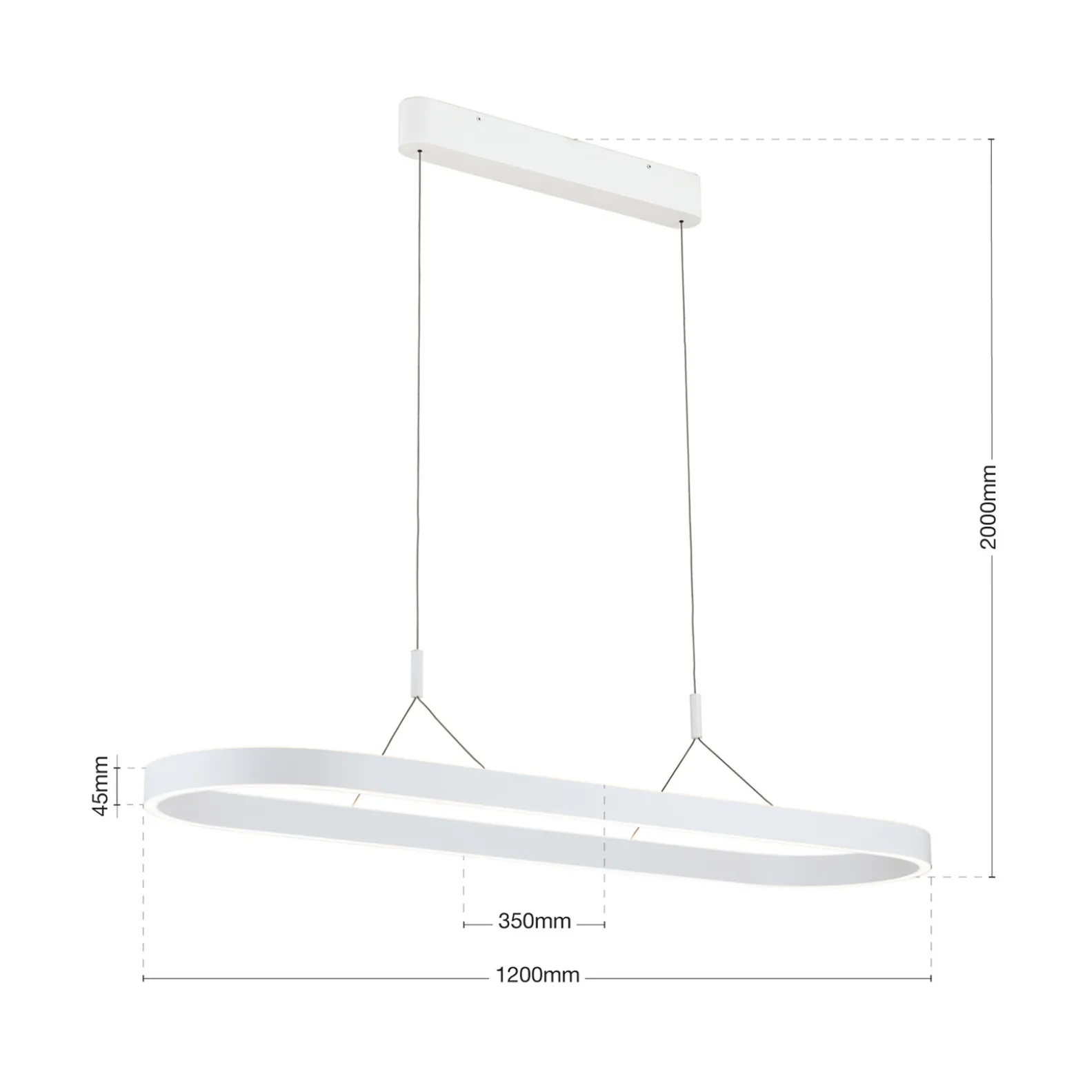 Carrara LED-riippuvalaisin, valkoinen, korkeussäädettävä, CCT