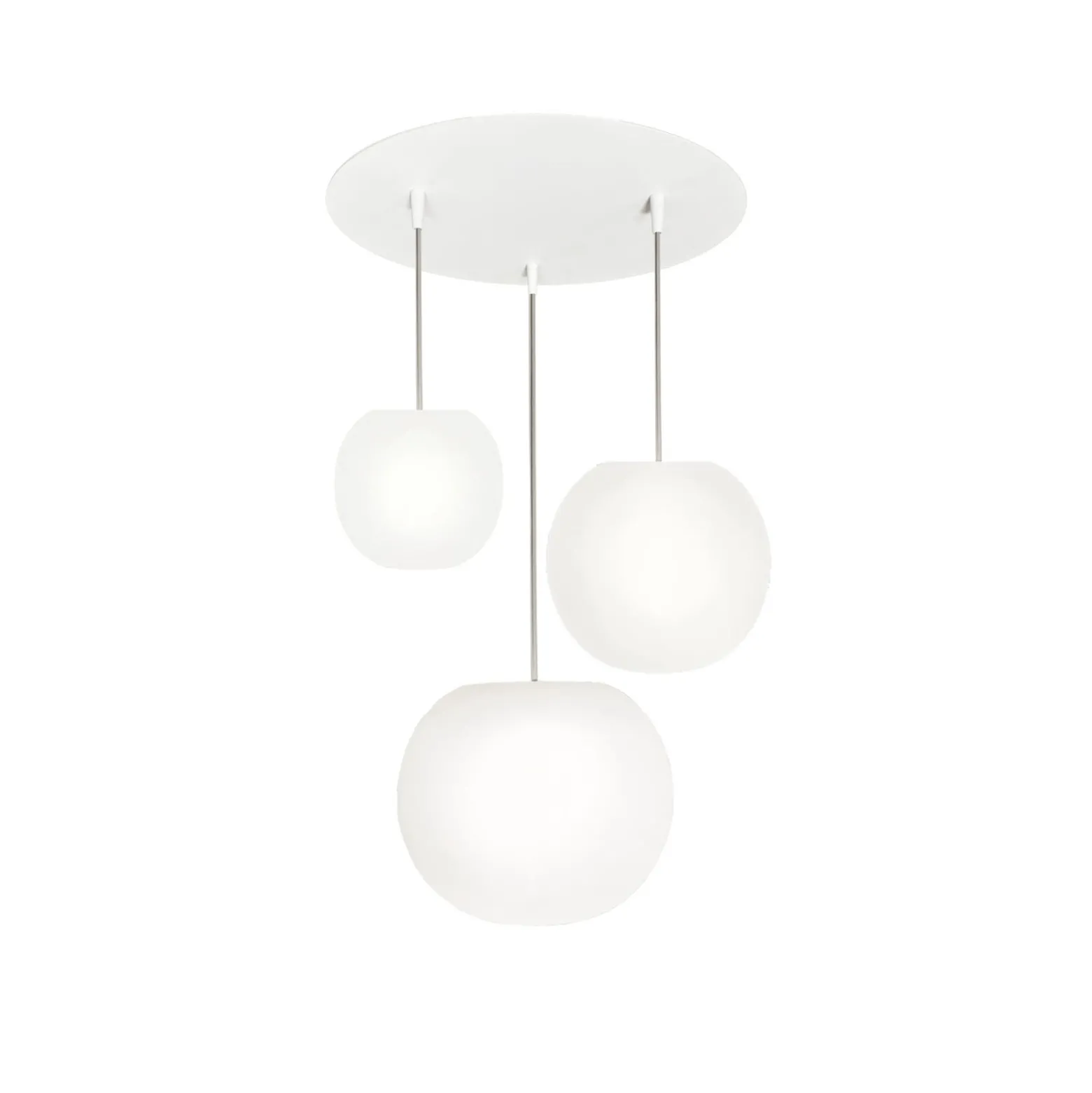Casablanca-riippuvalo Acai, valkoinen, 3-lamppuinen, 16 cm/21 cm/26 cm