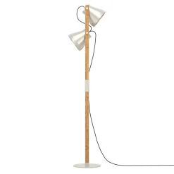 Cawton lattiavalaisin, korkeus 134,5 cm, teräs/ruskea, 2-valoinen teräs