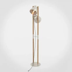Cawton lattiavalaisin, korkeus 134,5 cm, teräs/ruskea, 2-valoinen teräs