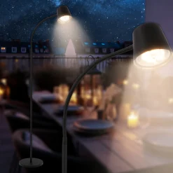 Cielo LED ladattava lattiavalaisin, musta, kosketushimmennin, USB-kaapeli
