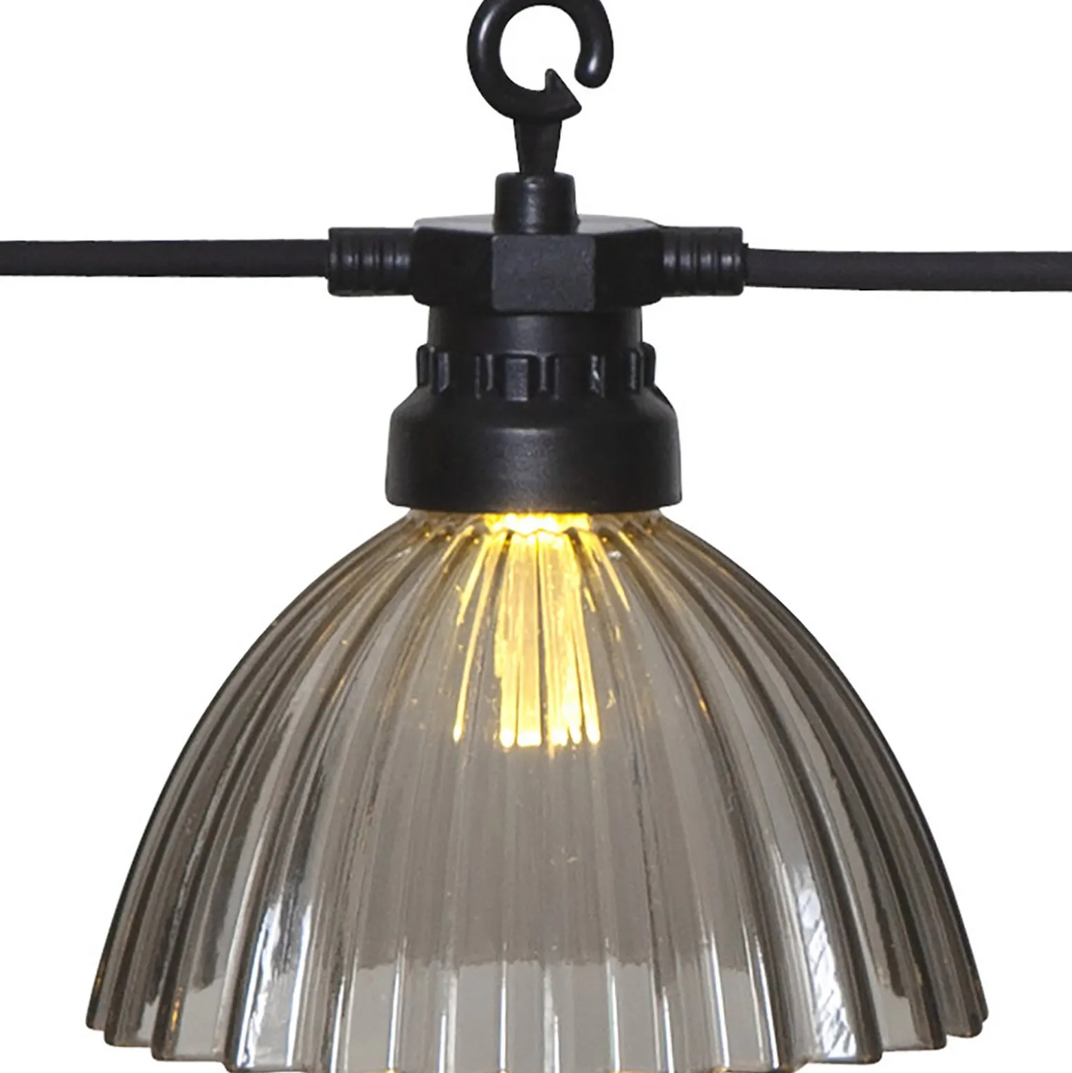 Circus Shade-LED-valoketju, 12 varjostinta, harmaa