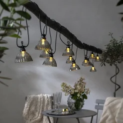 Circus Shade-LED-valoketju, 12 varjostinta, harmaa