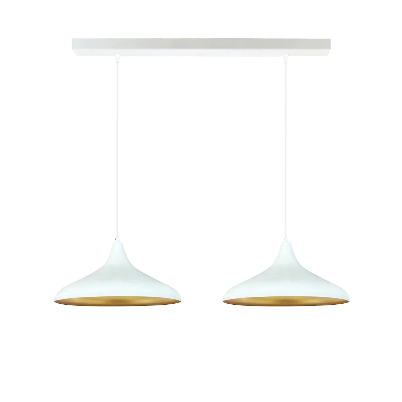 Claus riippuvalaisin, valkoinen, pituus 85 cm, 2-valo, metallia