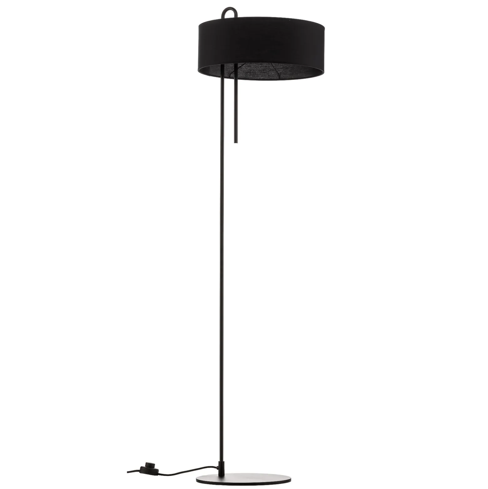 Clip tekstiililattiavalaisin, musta, korkeus 150 cm
