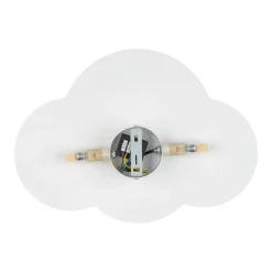 Cloud seinävalaisin, valkoinen, teräs, epäsuora valo, 38 x 27 cm