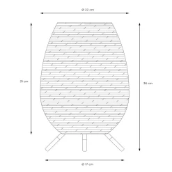 Colin LED-ulkopöytävalaisin, ladattava akku, 36 cm, luonnonvalo