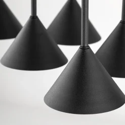 Cono Mini -riippuvalaisin, 6-lamppuinen, musta GU10