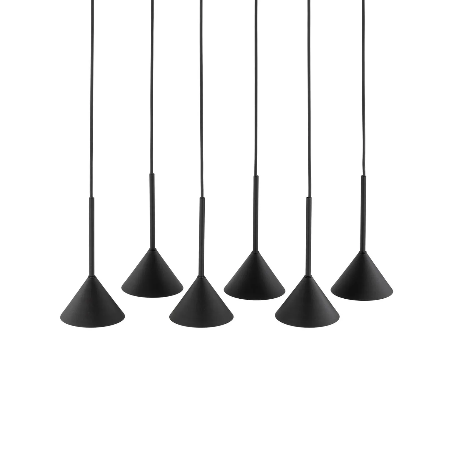 Cono Mini -riippuvalaisin, 6-lamppuinen, musta GU10