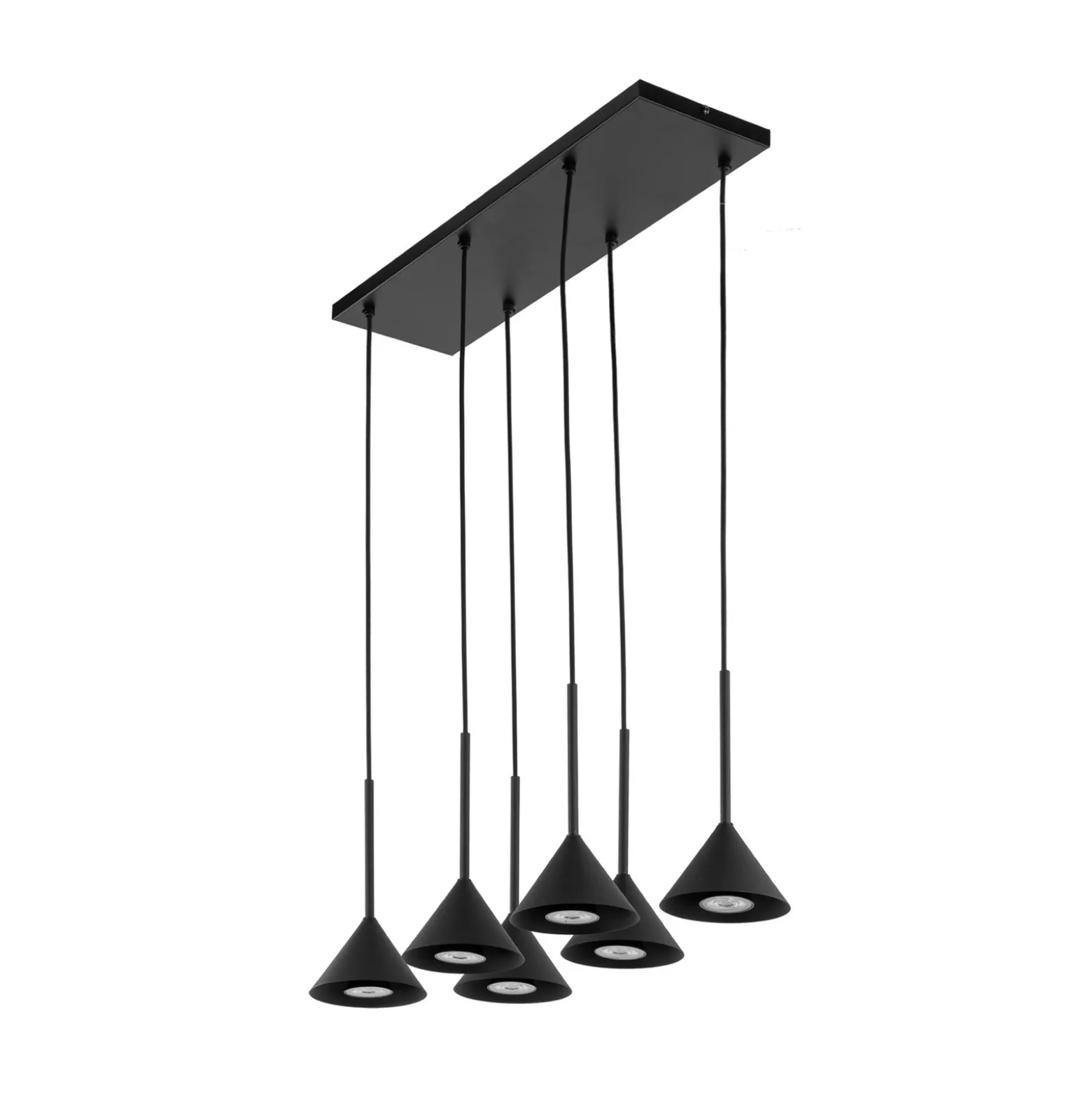 Cono Mini -riippuvalaisin, 6-lamppuinen, musta GU10
