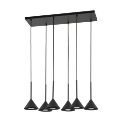 Cono Mini -riippuvalaisin, 6-lamppuinen, musta GU10