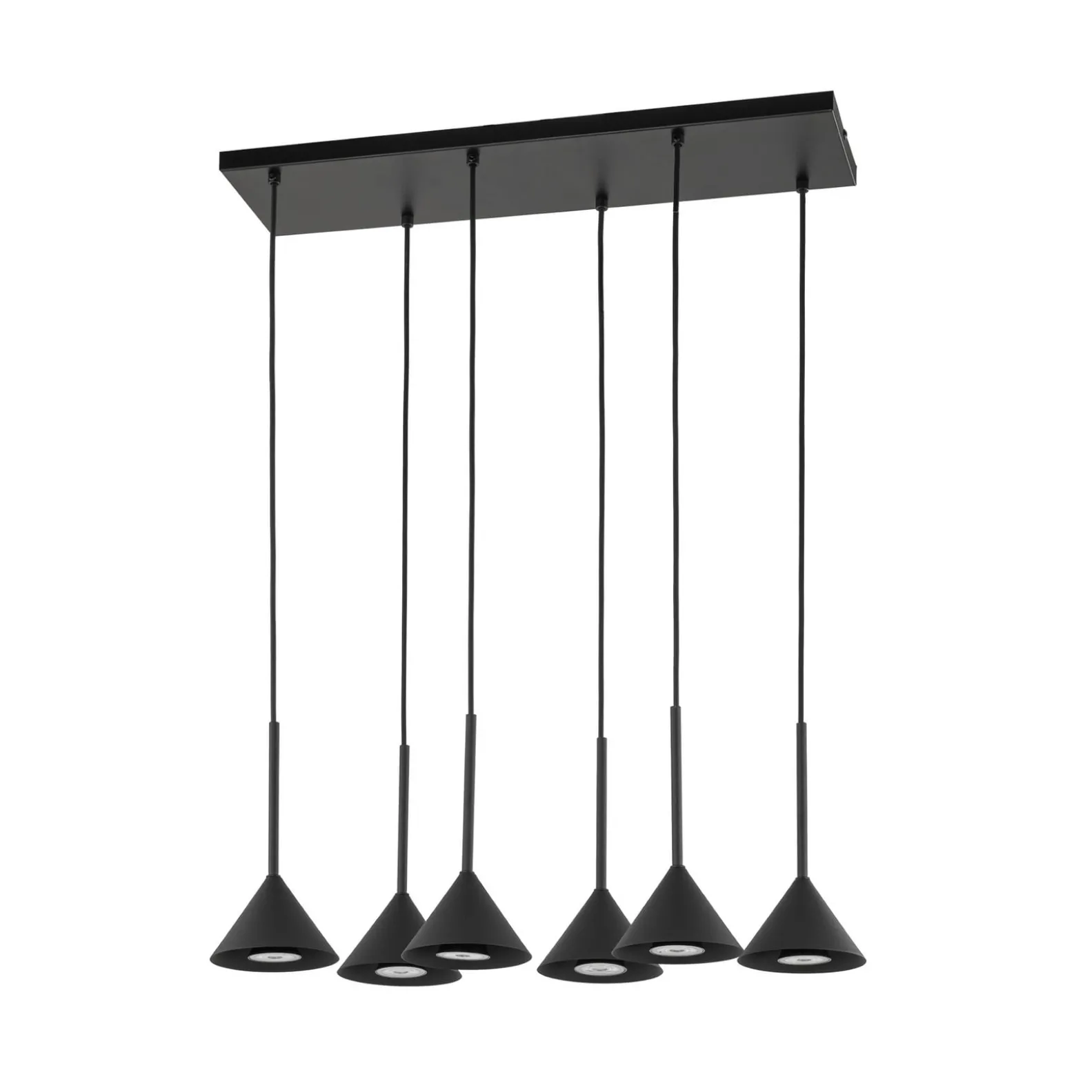 Cono Mini -riippuvalaisin, 6-lamppuinen, musta GU10