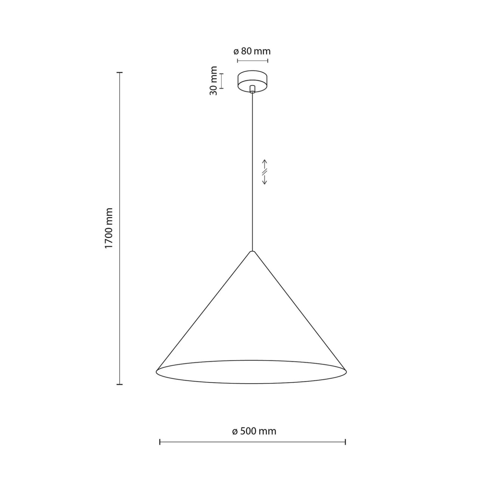 Cono-riippuvalaisin, 1-lamppuinen, Ø 50 cm, minttu, E27