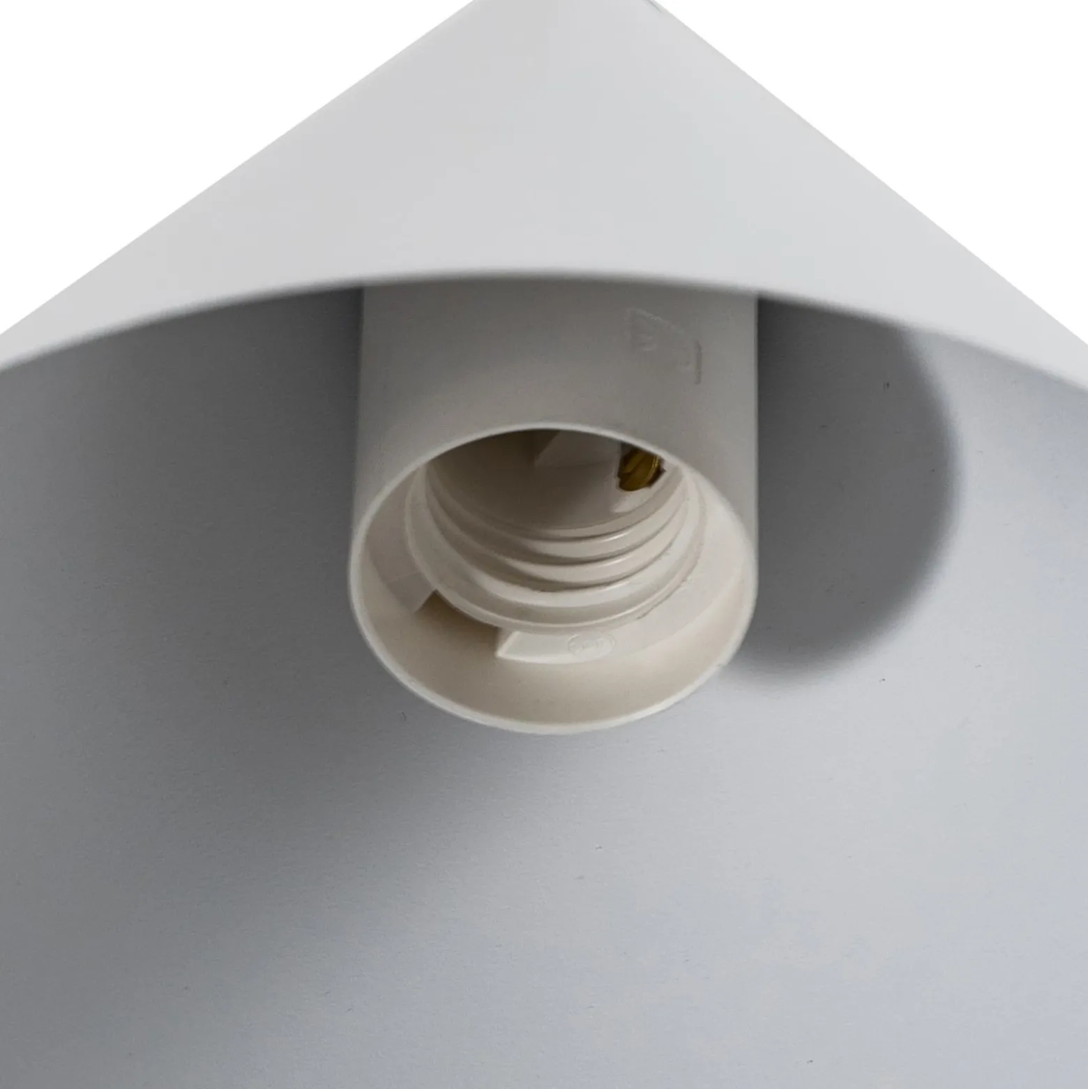 Cono-riippuvalaisin, valkoinen, Ø 19 cm, teräs, yksisytytteinen liekki