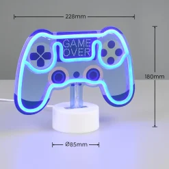 Control LED-pöytävalaisin, sininen, leveys 22,8 cm, muovia